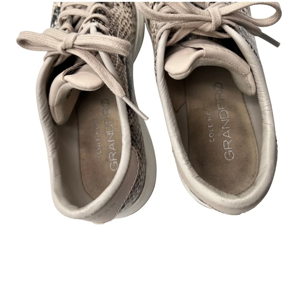 Cole Haan Sneakers Women 8.5 Grey Excellent Snakeskin GrandPro Rally Low Top